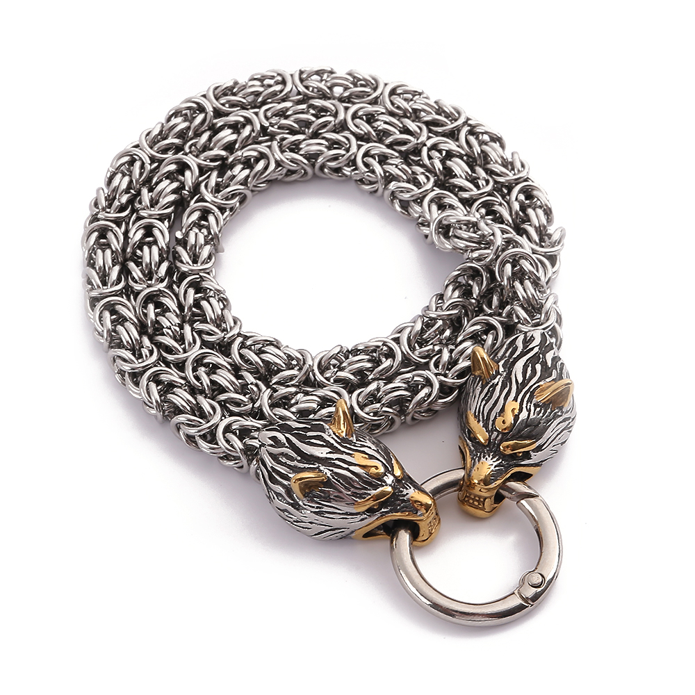 Where to find Viking wolf head king chain-NORSECOLLECTION- Viking Jewelry,Viking Necklace,Viking Bracelet,Viking Rings,Viking Mugs,Viking Accessories,Viking Crafts