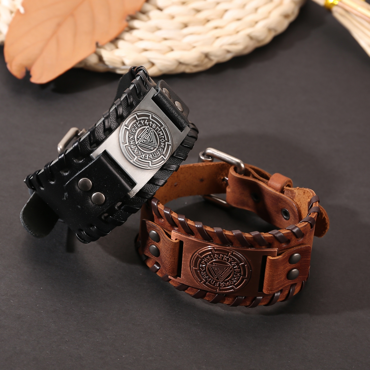 Latest viking bracelet genuine leather with good price-NORSECOLLECTION- Viking Jewelry,Viking Necklace,Viking Bracelet,Viking Rings,Viking Mugs,Viking Accessories,Viking Crafts