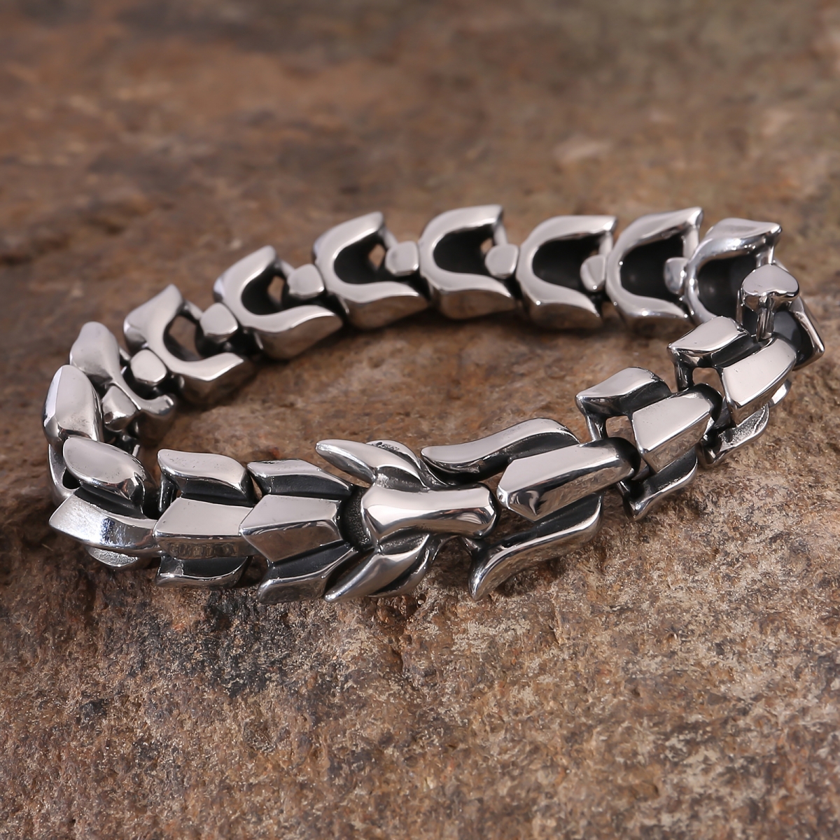 Viking chunky bracelet silver color solid stainless steel jewelry-NORSECOLLECTION- Viking Jewelry,Viking Necklace,Viking Bracelet,Viking Rings,Viking Mugs,Viking Accessories,Viking Crafts