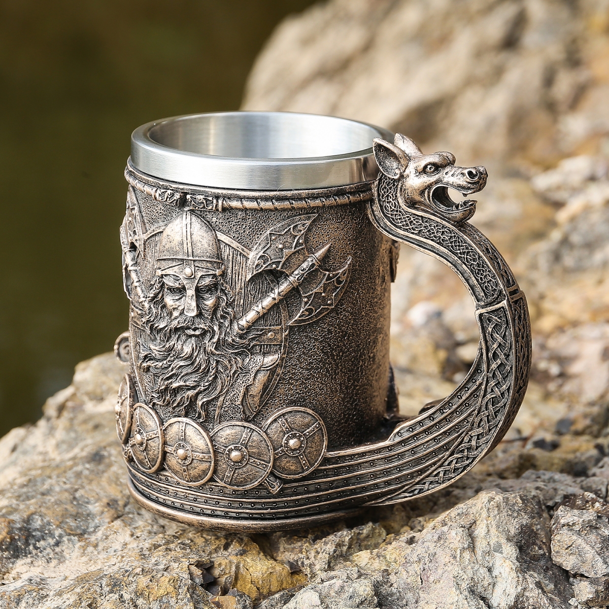 Drakkar Tankard US$7.5/PC-NORSECOLLECTION- Viking Jewelry,Viking Necklace,Viking Bracelet,Viking Rings,Viking Mugs,Viking Accessories,Viking Crafts