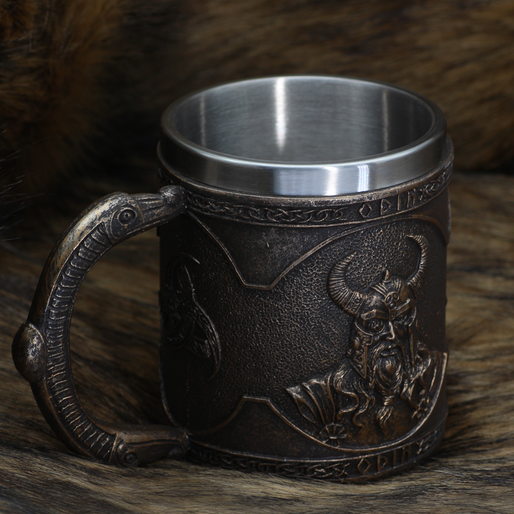 Odin Mug US$5.2/PC-NORSECOLLECTION- Viking Jewelry,Viking Necklace,Viking Bracelet,Viking Rings,Viking Mugs,Viking Accessories,Viking Crafts