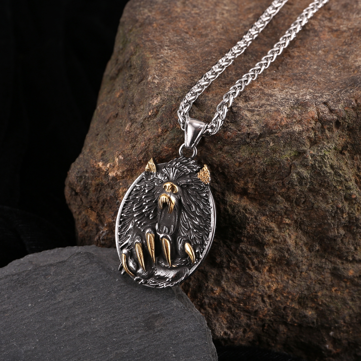 Fenrir Wolf Necklace $3.2/PC-NORSECOLLECTION- Viking Jewelry,Viking Necklace,Viking Bracelet,Viking Rings,Viking Mugs,Viking Accessories,Viking Crafts