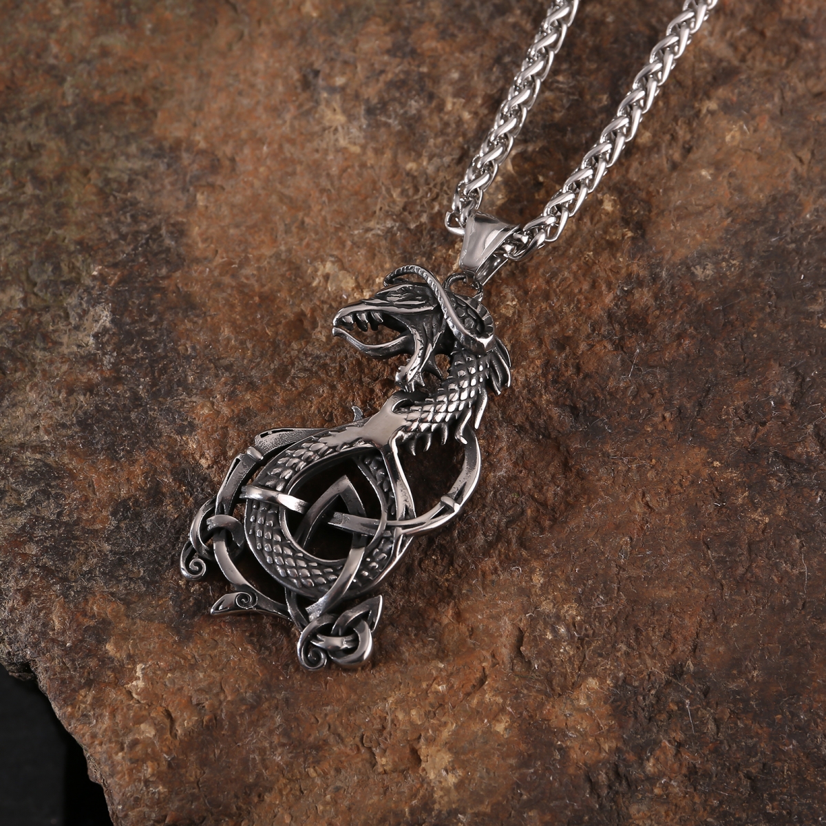 Jormungandr Necklace US$2.9/PC-NORSECOLLECTION- Viking Jewelry,Viking Necklace,Viking Bracelet,Viking Rings,Viking Mugs,Viking Accessories,Viking Crafts