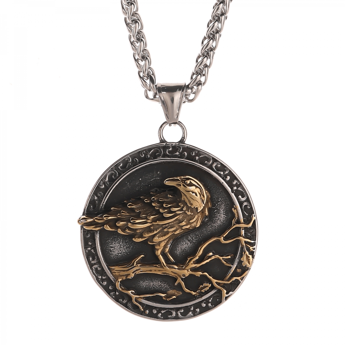 Raven Necklace US$3.2/PC-NORSECOLLECTION- Viking Jewelry,Viking Necklace,Viking Bracelet,Viking Rings,Viking Mugs,Viking Accessories,Viking Crafts