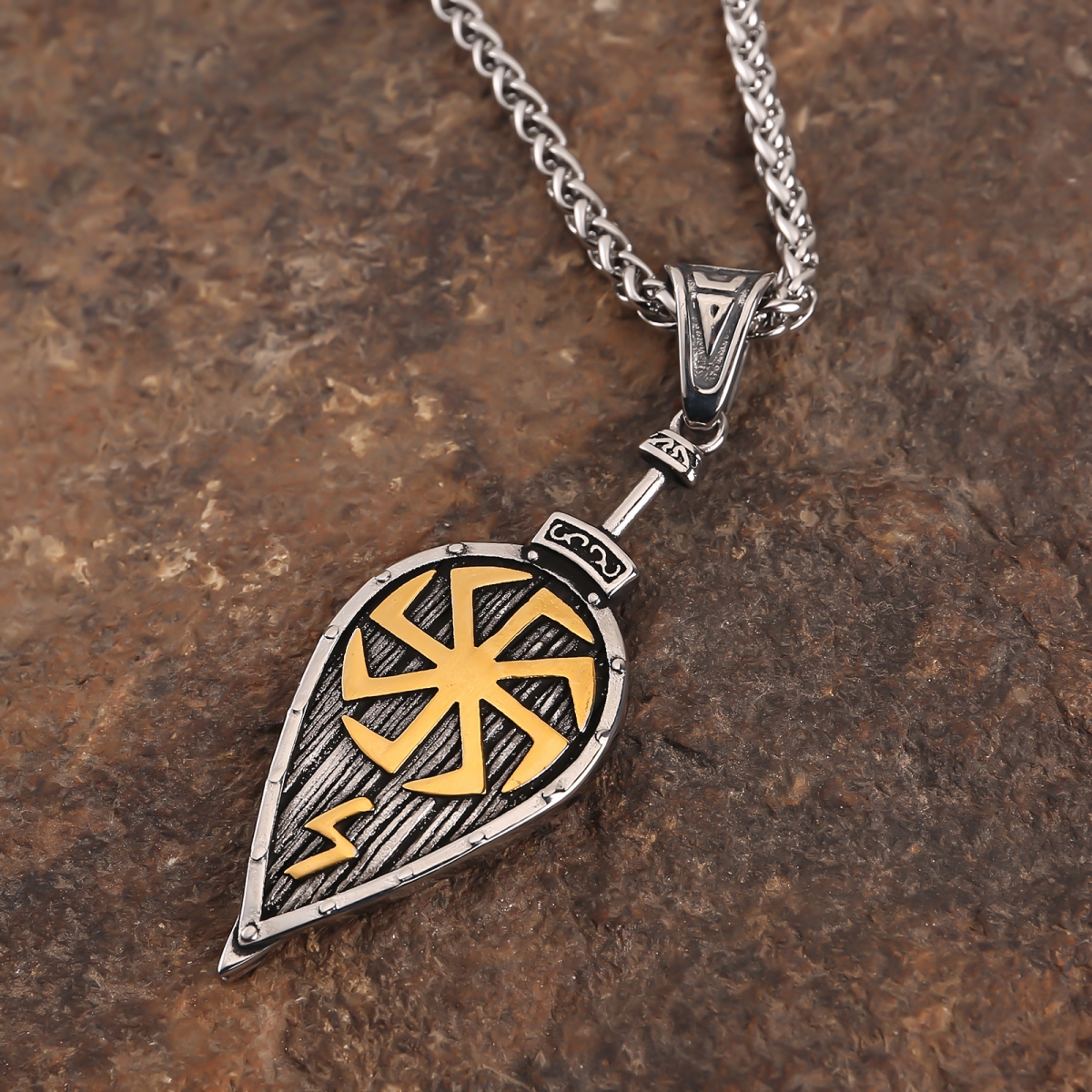 Kolovrat Shield US$3.5/PC-NORSECOLLECTION- Viking Jewelry,Viking Necklace,Viking Bracelet,Viking Rings,Viking Mugs,Viking Accessories,Viking Crafts