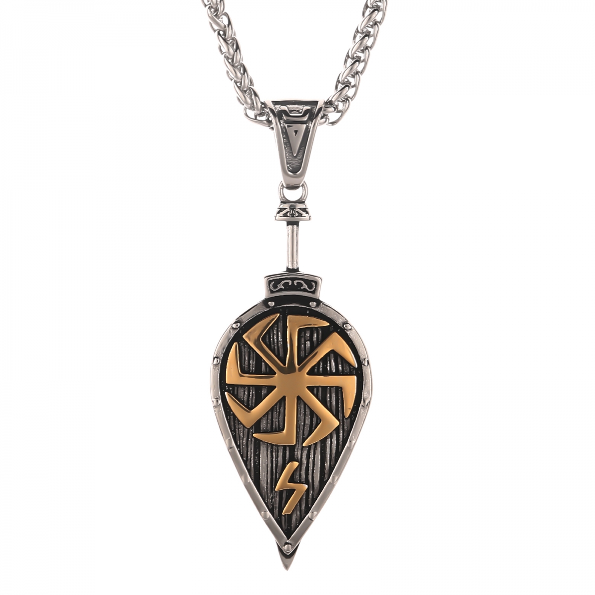 Kolovrat Shield US$3.5/PC-NORSECOLLECTION- Viking Jewelry,Viking Necklace,Viking Bracelet,Viking Rings,Viking Mugs,Viking Accessories,Viking Crafts