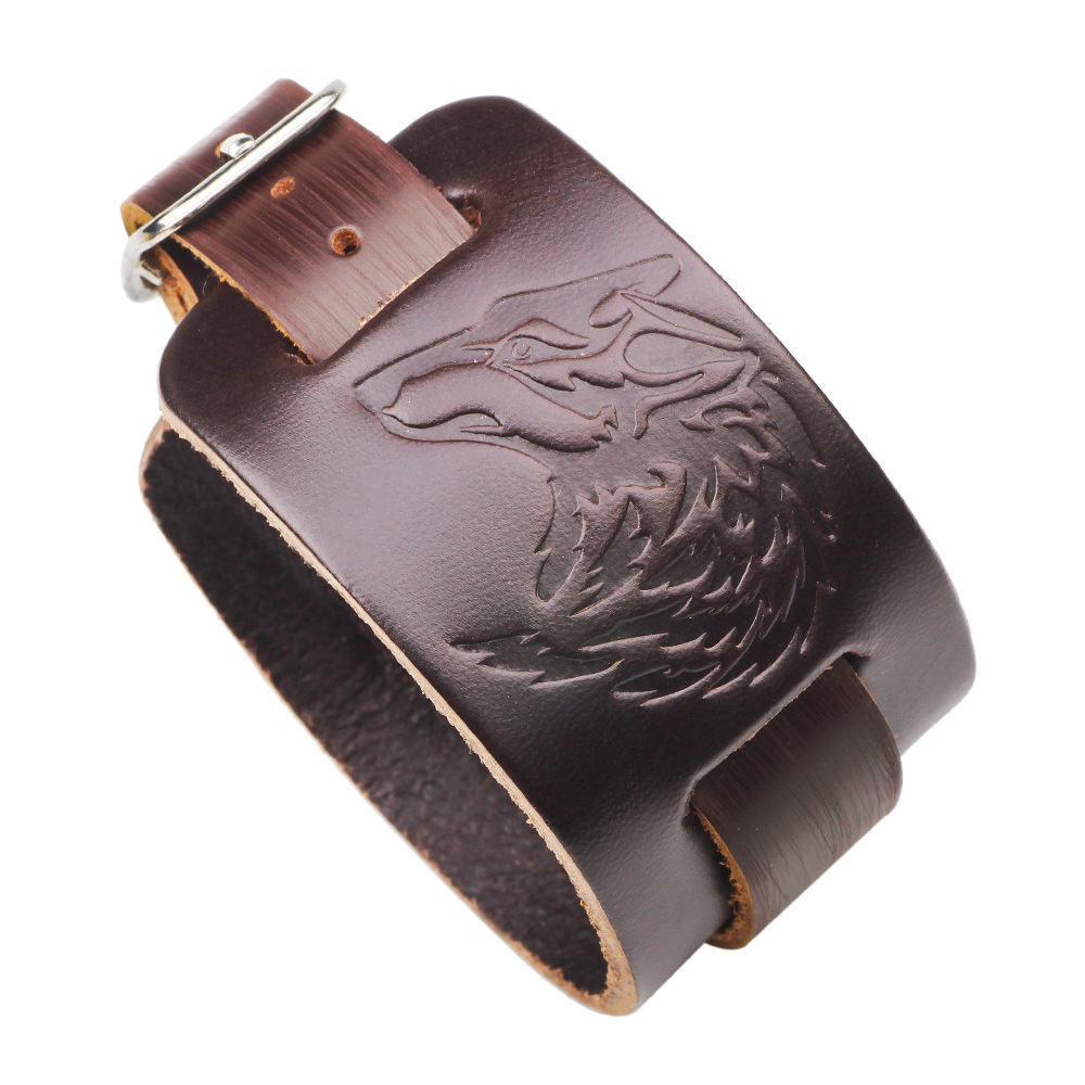 Fenriri Wolf Wristband US$2.5/PC-NORSECOLLECTION- Viking Jewelry,Viking Necklace,Viking Bracelet,Viking Rings,Viking Mugs,Viking Accessories,Viking Crafts