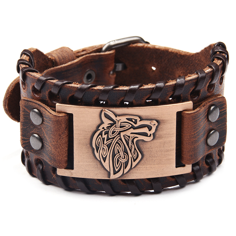 Fenriri Wolf Wristband US$2.2/PC-NORSECOLLECTION- Viking Jewelry,Viking Necklace,Viking Bracelet,Viking Rings,Viking Mugs,Viking Accessories,Viking Crafts