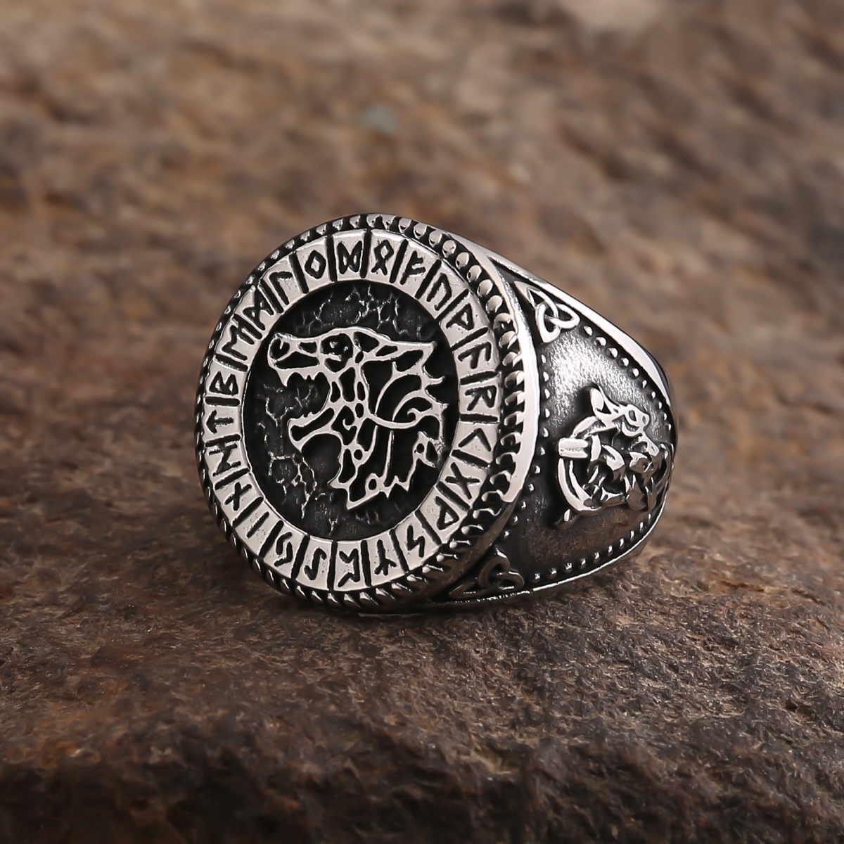 Fenrir Wolf Ring US$2.9/PC-NORSECOLLECTION- Viking Jewelry,Viking Necklace,Viking Bracelet,Viking Rings,Viking Mugs,Viking Accessories,Viking Crafts