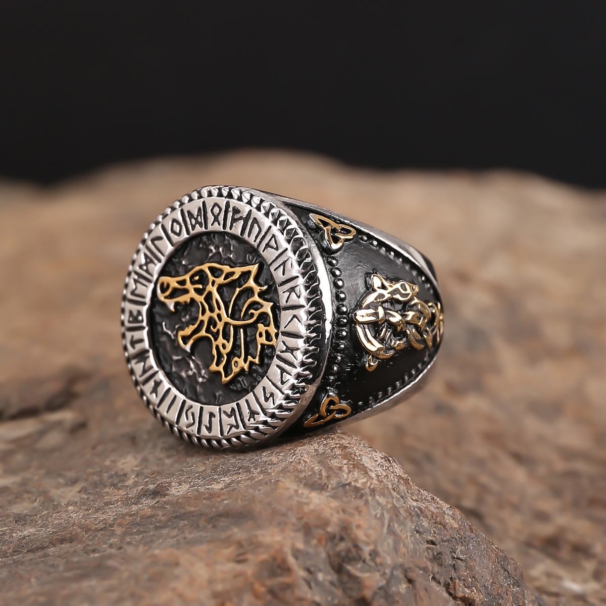Fenrir Wolf Ring US$3.5/PC-NORSECOLLECTION- Viking Jewelry,Viking Necklace,Viking Bracelet,Viking Rings,Viking Mugs,Viking Accessories,Viking Crafts
