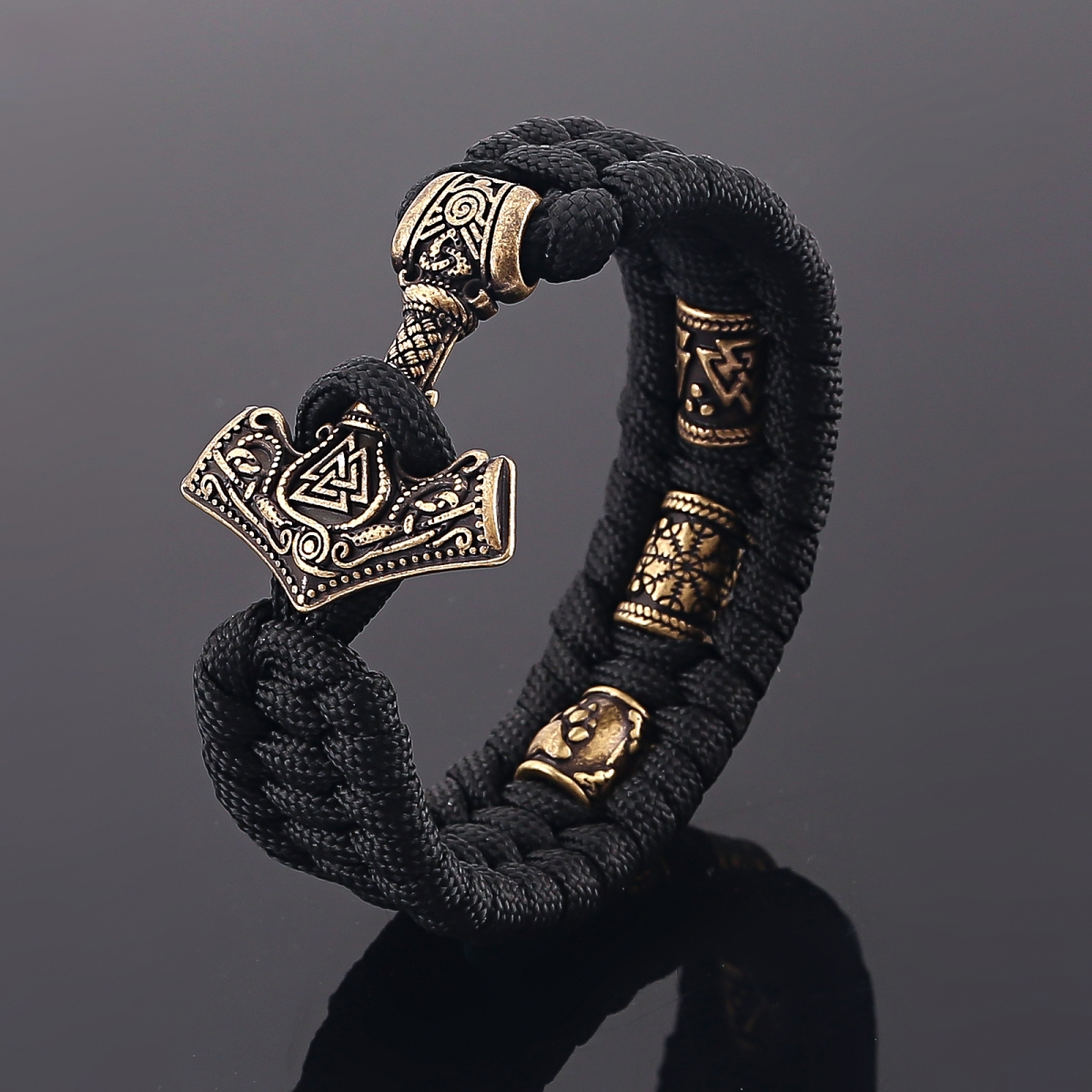 Bracciale Mjolnir Paracord US$ 8.5/PC-NORSECOLLECTION- Gioielli vichinghi, collana vichinga, braccialetto vichingo, anelli vichinghi, tazze vichinghe, accessori vichinghi, artigianato vichingo