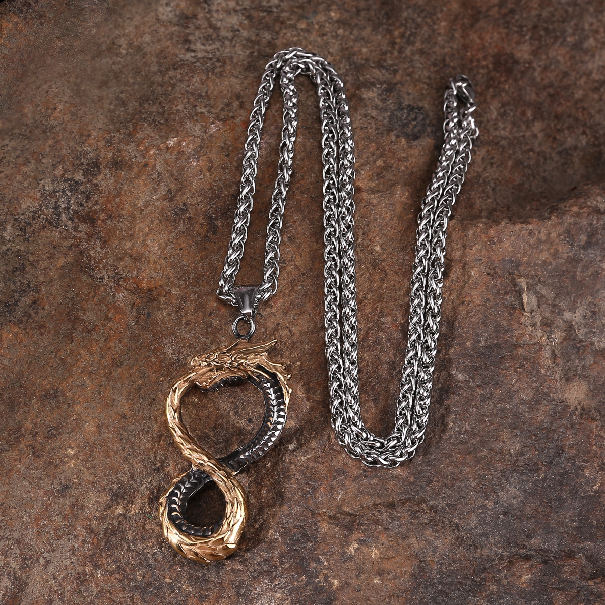 Jormungandr Necklace US$3.5/PC-NORSECOLLECTION- Vikingsmycken,Vikinghalsband,Vikingarmband,Vikingringar,Vikingmuggar,Vikingtillbehör,Vikinghantverk