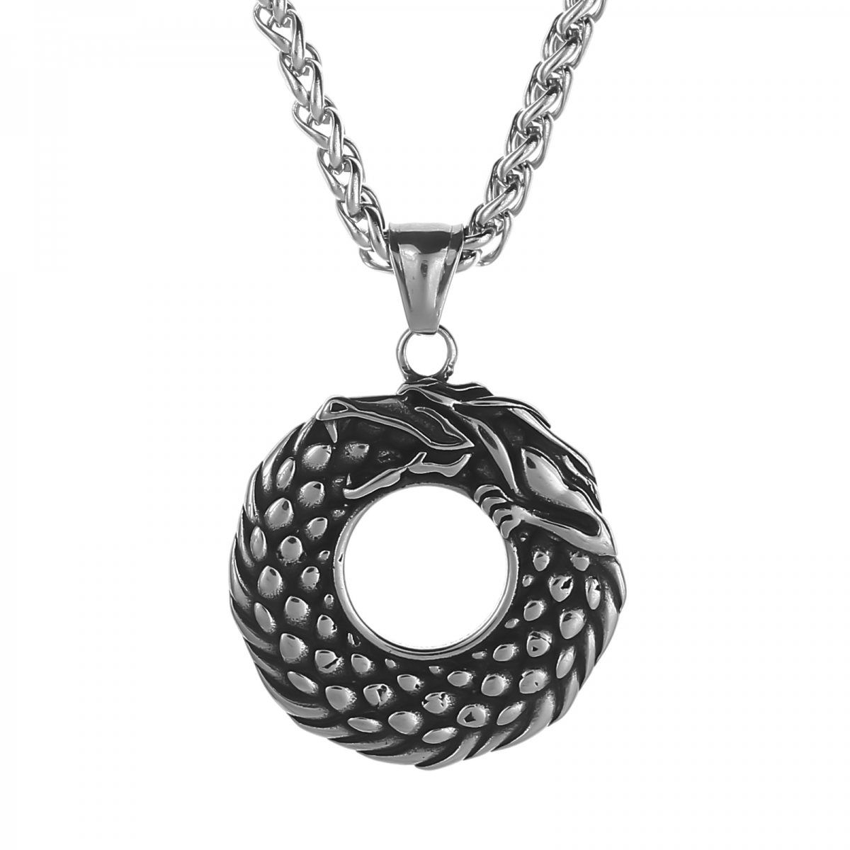 World Serpent Jormungandr Snake Necklace US$2.9/PC-NORSECOLLECTION- Viking Jewelry,Viking Necklace,Viking Bracelet,Viking Rings,Viking Mugs,Viking Accessories,Viking Crafts