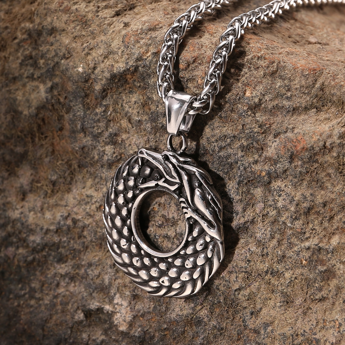 World Serpent Jormungandr Snake Necklace US$2.9/PC-NORSECOLLECTION- Viking Jewelry,Viking Necklace,Viking Bracelet,Viking Rings,Viking Mugs,Viking Accessories,Viking Crafts