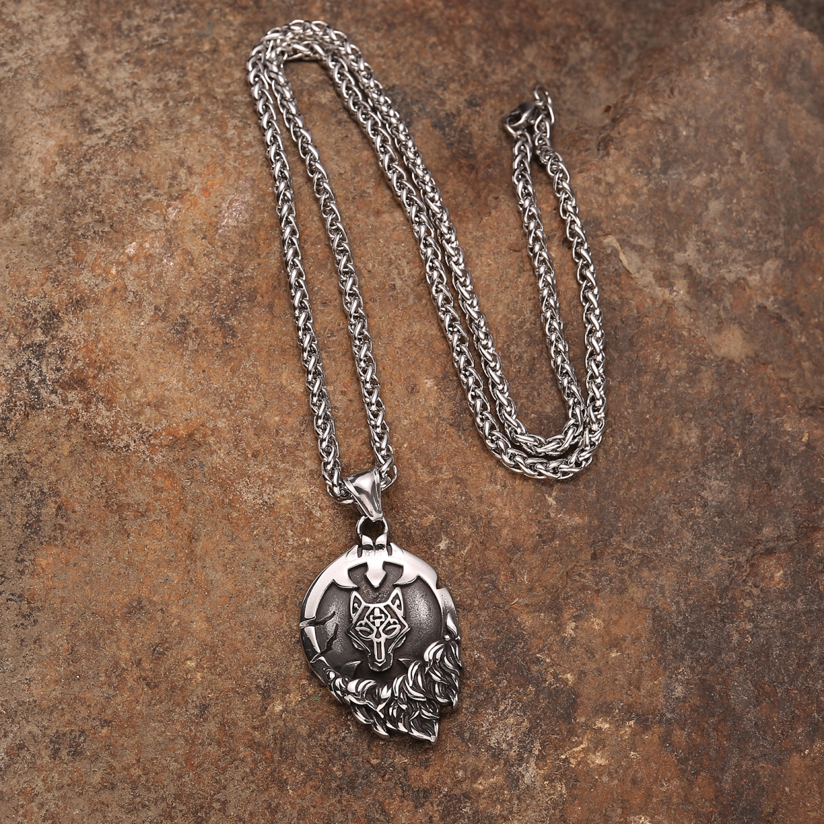 Wolf Necklace US$2.9/PC-NORSECOLLECTION- Viking Jewelry,Viking Necklace,Viking Bracelet,Viking Rings,Viking Mugs,Viking Accessories,Viking Crafts