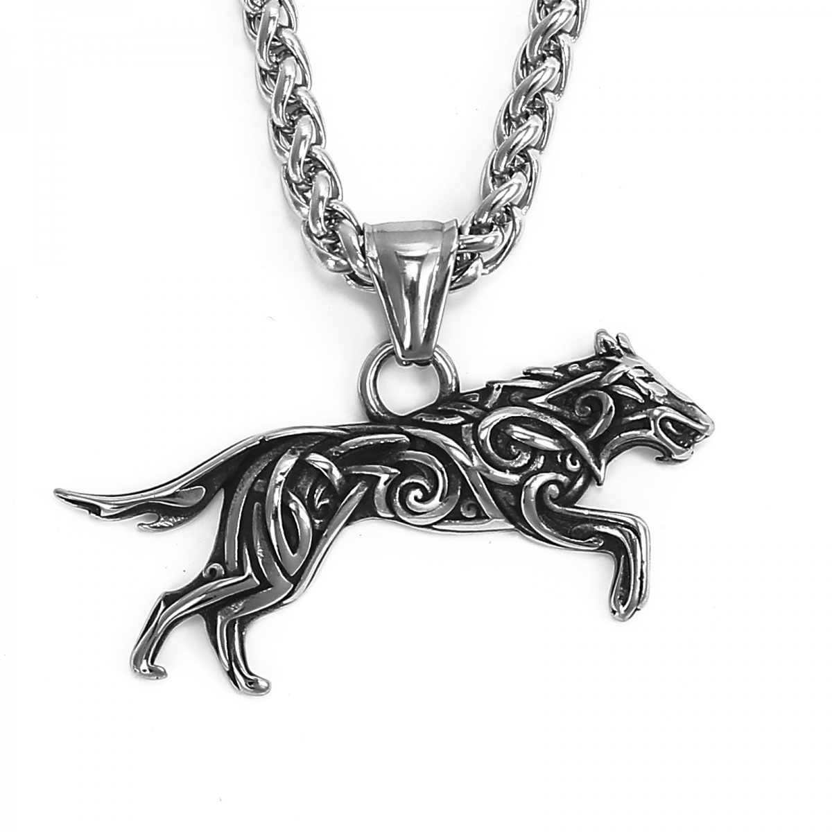 Viking Wolf Necklace US$2.9/PC-NORSECOLLECTION- Viking Jewelry,Viking Necklace,Viking Bracelet,Viking Rings,Viking Mugs,Viking Accessories,Viking Crafts