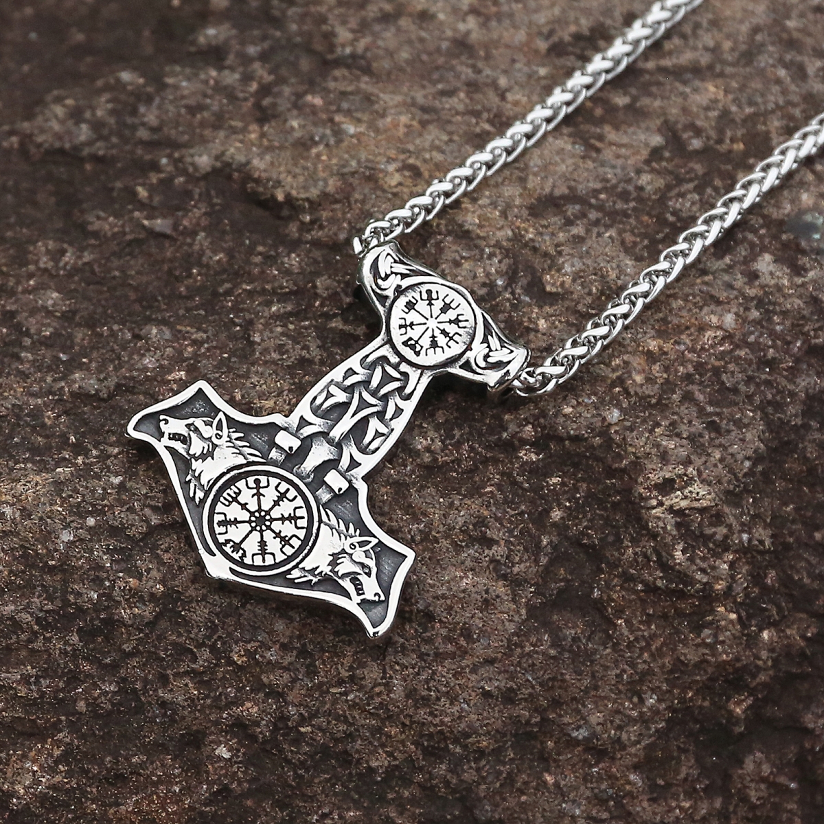 Wolf Hammer Necklace US$2.9/PC-NORSECOLLECTION- Viking Jewelry,Viking Necklace,Viking Bracelet,Viking Rings,Viking Mugs,Viking Accessories,Viking Crafts