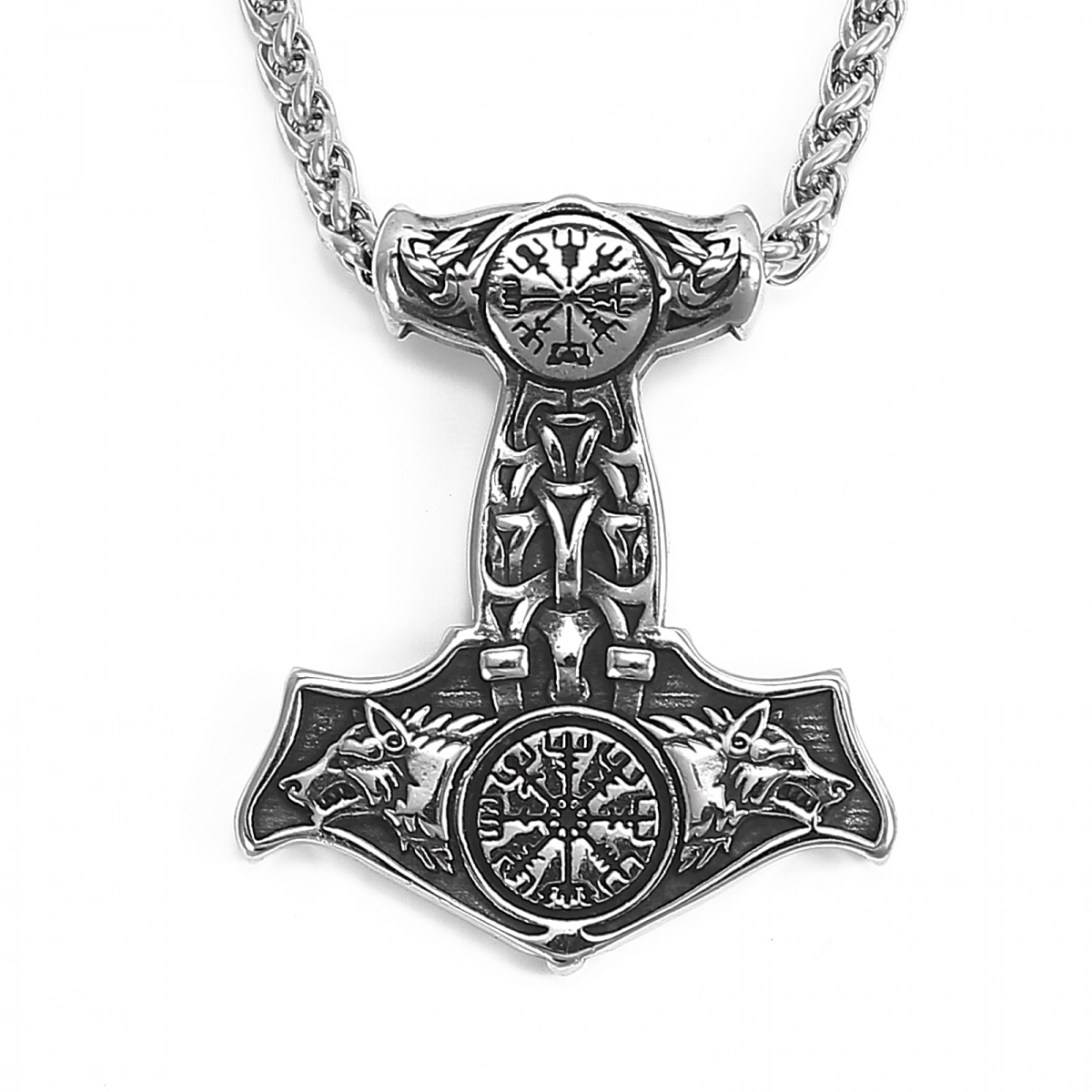 Wolf Hammer Necklace US$2.9/PC-NORSECOLLECTION- Viking Jewelry,Viking Necklace,Viking Bracelet,Viking Rings,Viking Mugs,Viking Accessories,Viking Crafts