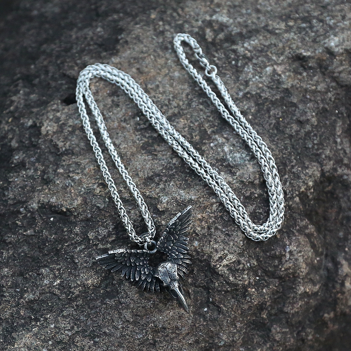 Raven Skull Necklace US$3.5/PC-NORSECOLLECTION- Viking Jewelry,Viking Necklace,Viking Bracelet,Viking Rings,Viking Mugs,Viking Accessories,Viking Crafts