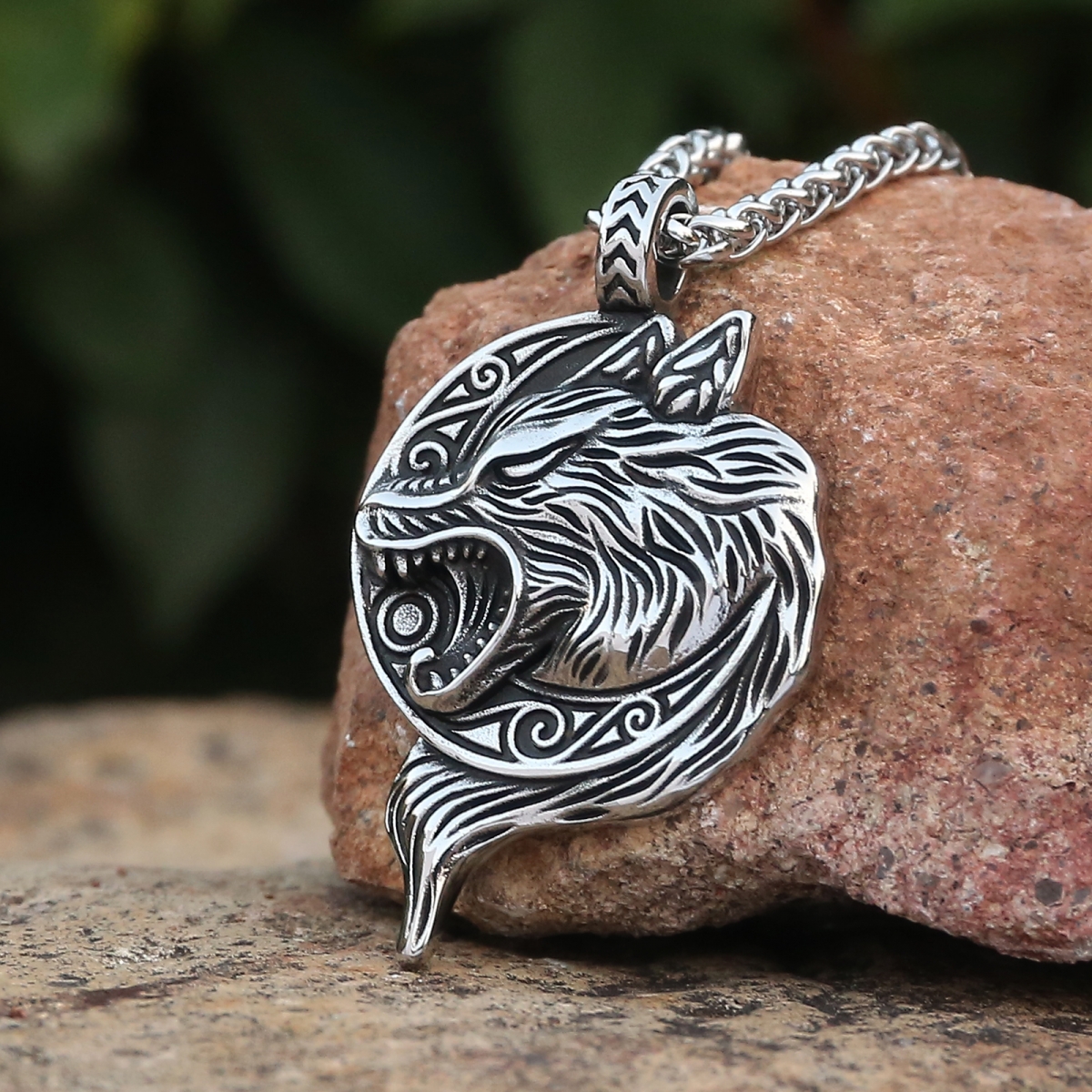 Skoll Wolf Necklace US$2.9/PC-NORSECOLLECTION- Viking Jewelry,Viking Necklace,Viking Bracelet,Viking Rings,Viking Mugs,Viking Accessories,Viking Crafts