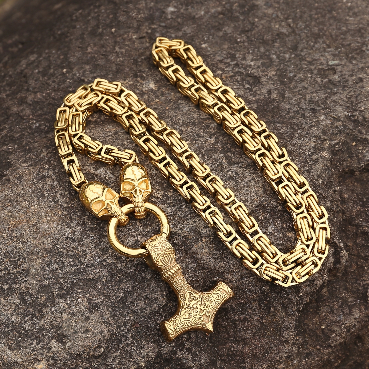 King Chain Thor Hammer Necklace US$12/PC-NORSECOLLECTION- Viking Jewelry,Viking Necklace,Viking Bracelet,Viking Rings,Viking Mugs,Viking Accessories,Viking Crafts