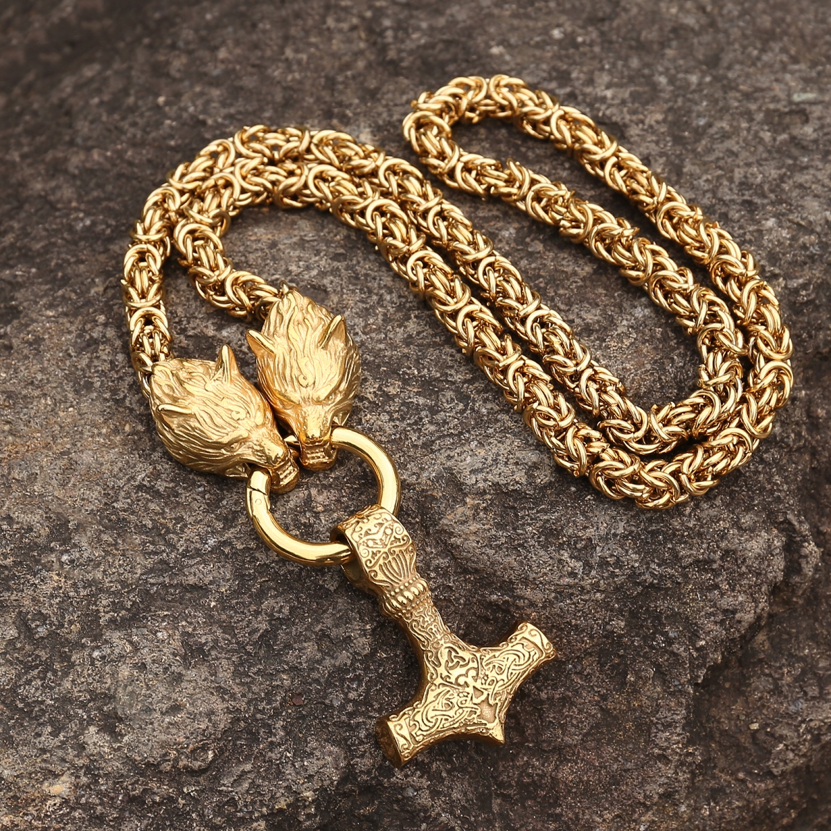 King Chain Thor Hammer Necklace US$15/PC-NORSECOLLECTION- Viking Jewelry,Viking Necklace,Viking Bracelet,Viking Rings,Viking Mugs,Viking Accessories,Viking Crafts