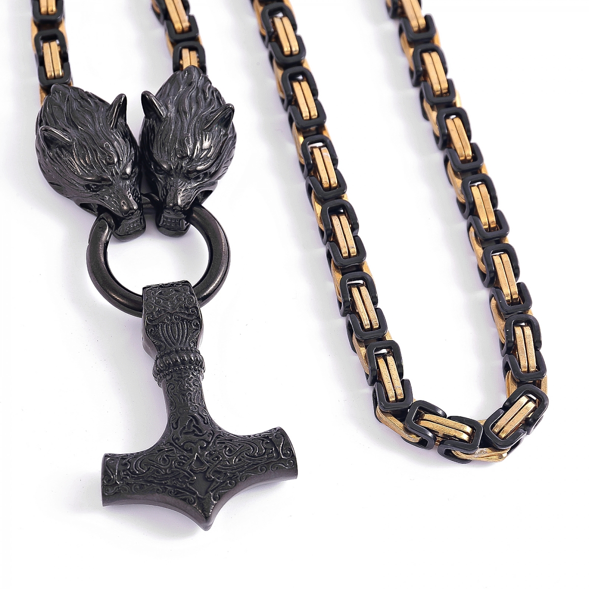 King Chain Thor Hammer Necklace US$13/PC-NORSECOLLECTION- Viking Jewelry,Viking Necklace,Viking Bracelet,Viking Rings,Viking Mugs,Viking Accessories,Viking Crafts
