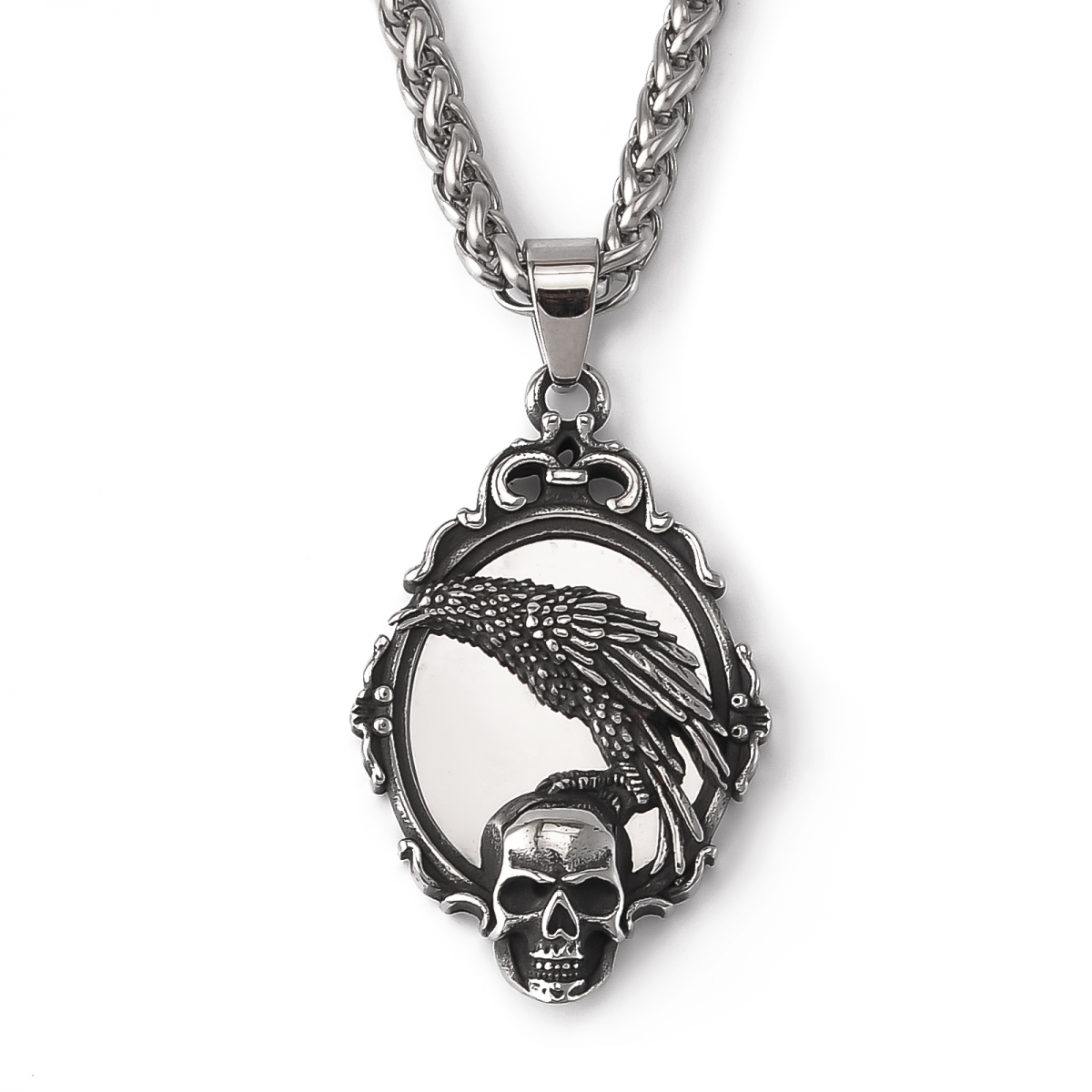 Raven Necklace US$3.5/PC-NORSECOLLECTION- Viking Jewelry,Viking Necklace,Viking Bracelet,Viking Rings,Viking Mugs,Viking Accessories,Viking Crafts