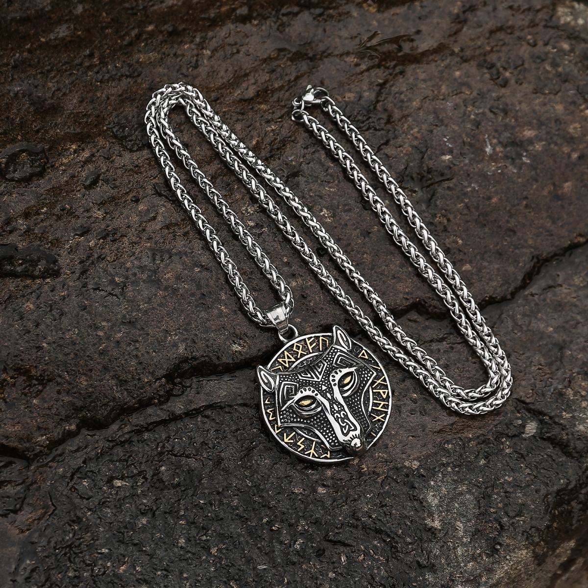 Wolf Necklace US$3.5/PC-NORSECOLLECTION- Viking Jewelry,Viking Necklace,Viking Bracelet,Viking Rings,Viking Mugs,Viking Accessories,Viking Crafts