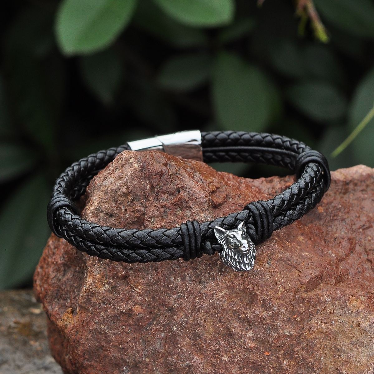 Wolf Bracelet Genuine Leather US$3.9/PC-NORSECOLLECTION- Viking Jewelry,Viking Necklace,Viking Bracelet,Viking Rings,Viking Mugs,Viking Accessories,Viking Crafts