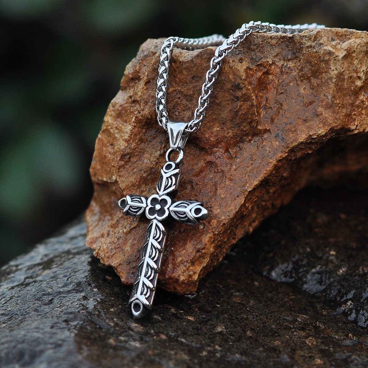Saint Cuthbert Celtic Cross Necklace – Celtic Crystal Design Jewelry