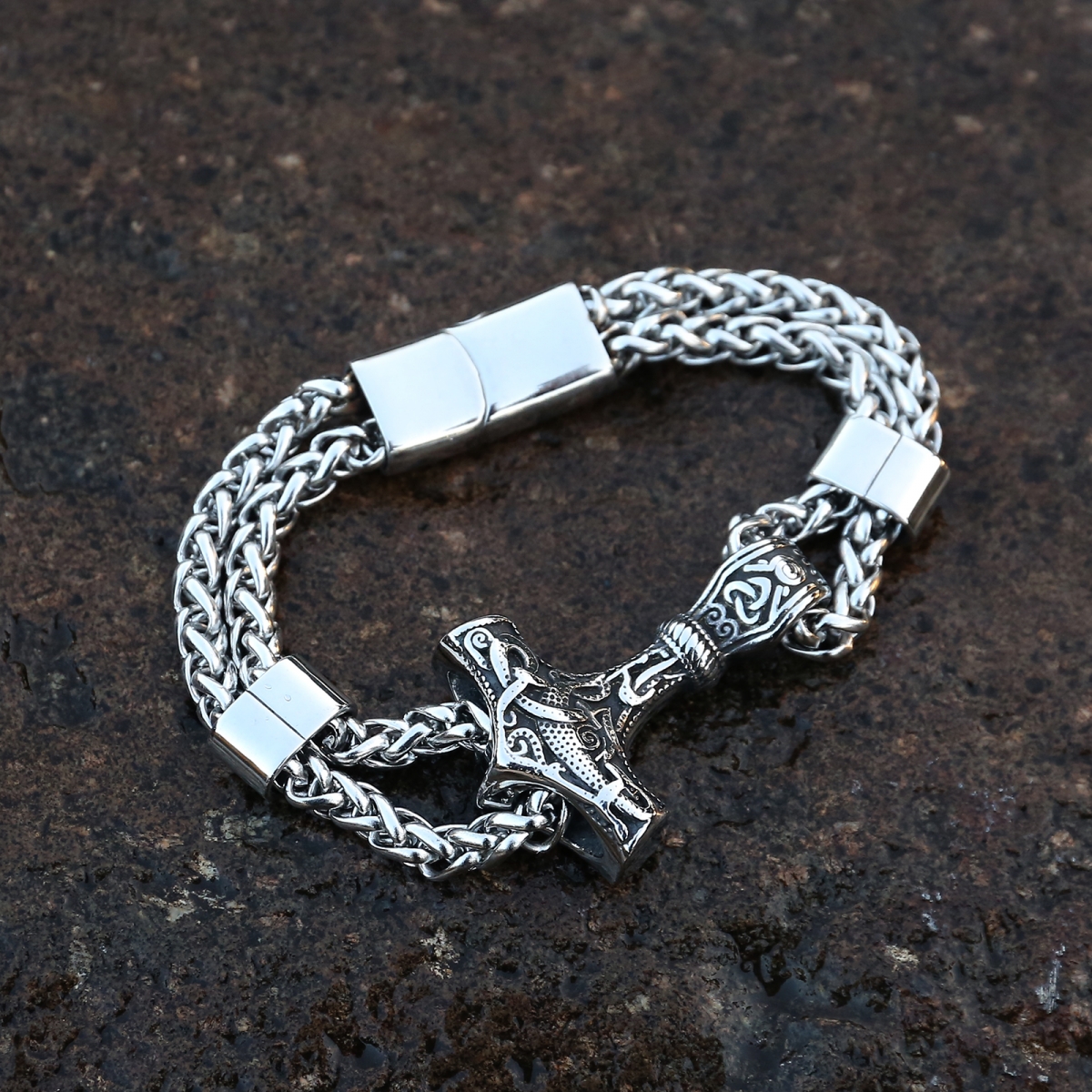 Chain Bracelet Mjolnir US$3.5/PC-NORSECOLLECTION- Viking Jewelry,Viking Necklace,Viking Bracelet,Viking Rings,Viking Mugs,Viking Accessories,Viking Crafts