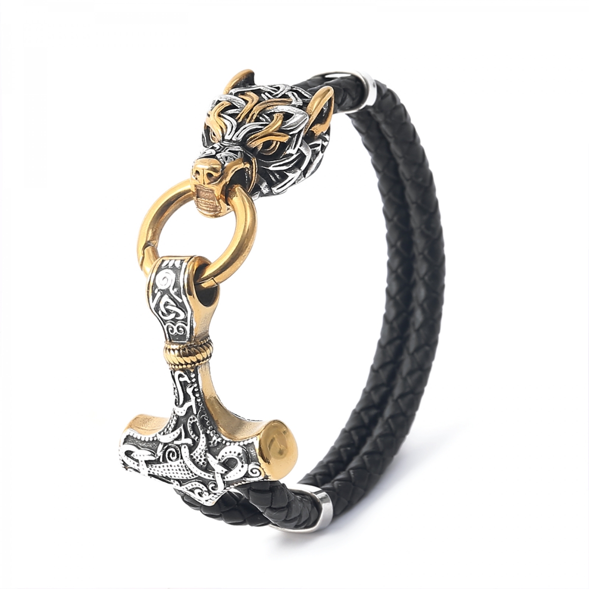 Celtic Wolf Mjolnir Bracelet US$5.6/PC-NORSECOLLECTION- Viking Jewelry,Viking Necklace,Viking Bracelet,Viking Rings,Viking Mugs,Viking Accessories,Viking Crafts