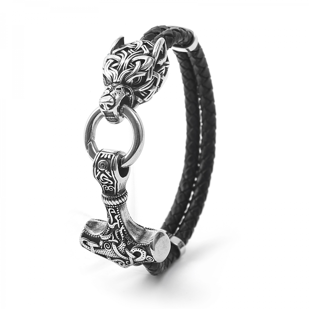 Celtic Wolf Mjolnir Bracelet US$5.2/PC-NORSECOLLECTION- Viking Jewelry,Viking Necklace,Viking Bracelet,Viking Rings,Viking Mugs,Viking Accessories,Viking Crafts
