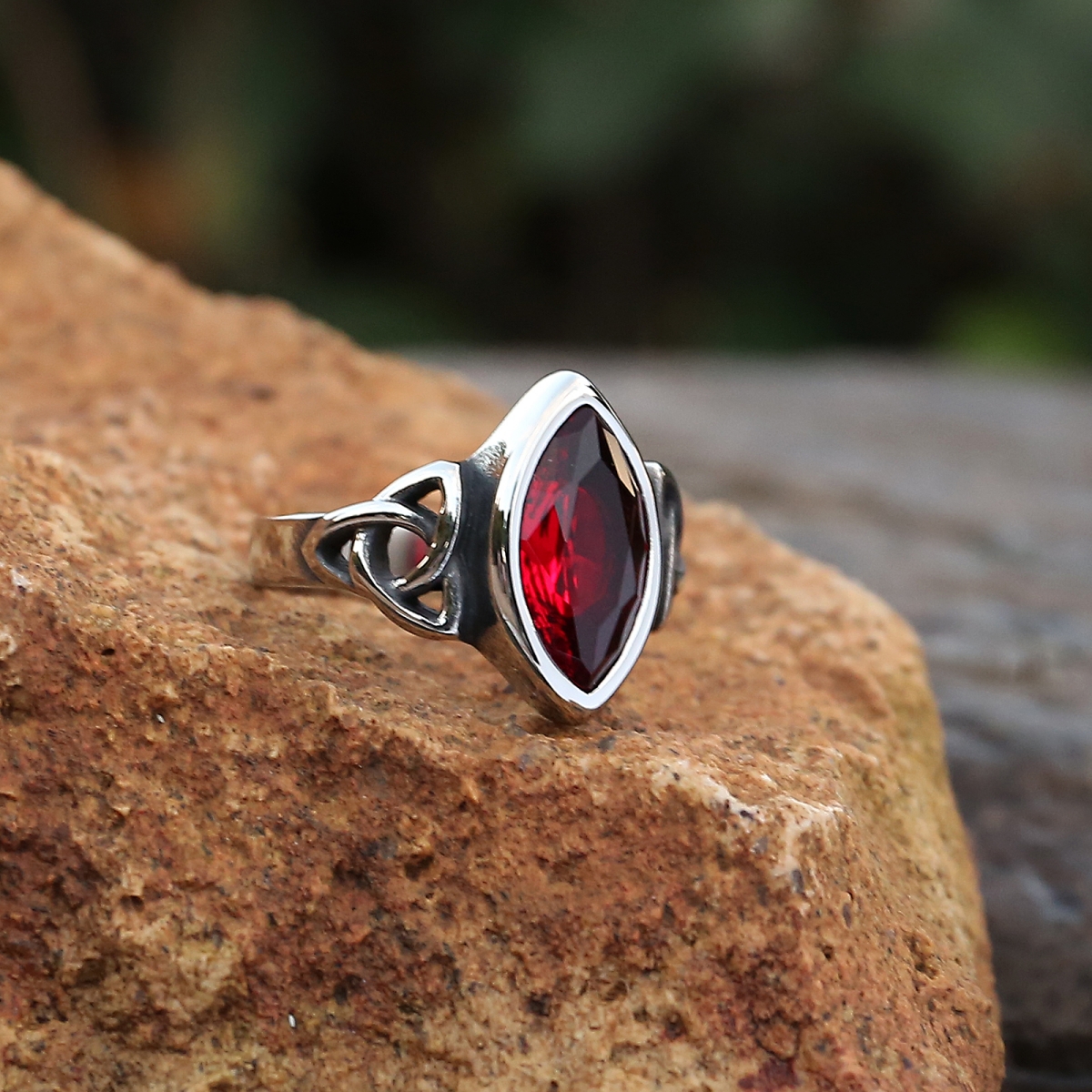Red Crystal Ring Celtic US$3.2/PC-NORSECOLLECTION- Viking Jewelry,Viking Necklace,Viking Bracelet,Viking Rings,Viking Mugs,Viking Accessories,Viking Crafts