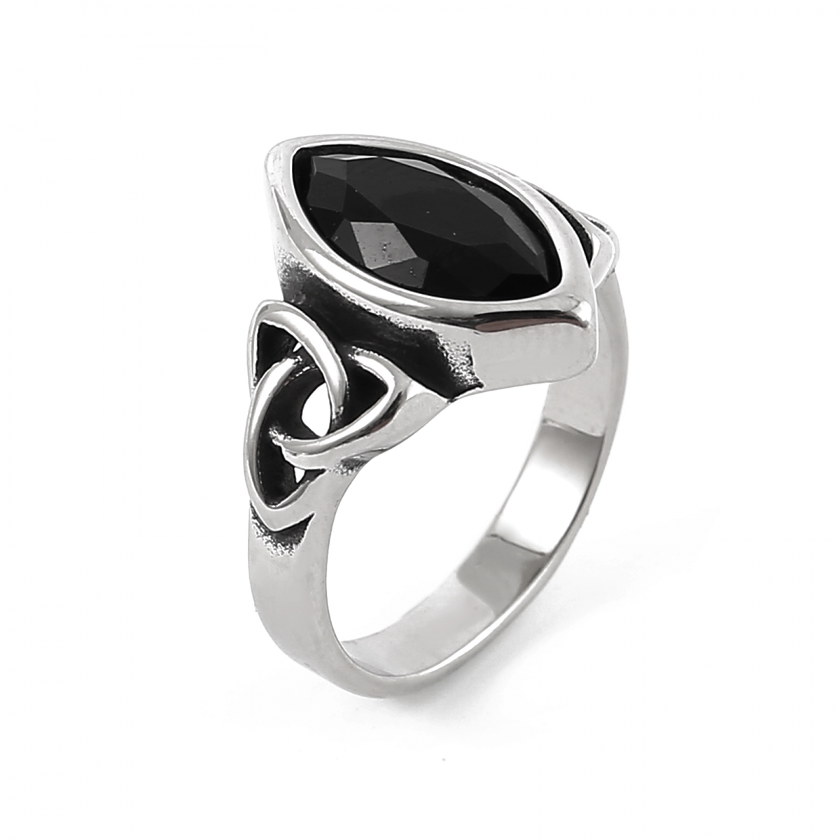 Black Crystal Ring Celtic US$3.2/PC-NORSECOLLECTION- Viking Jewelry,Viking Necklace,Viking Bracelet,Viking Rings,Viking Mugs,Viking Accessories,Viking Crafts