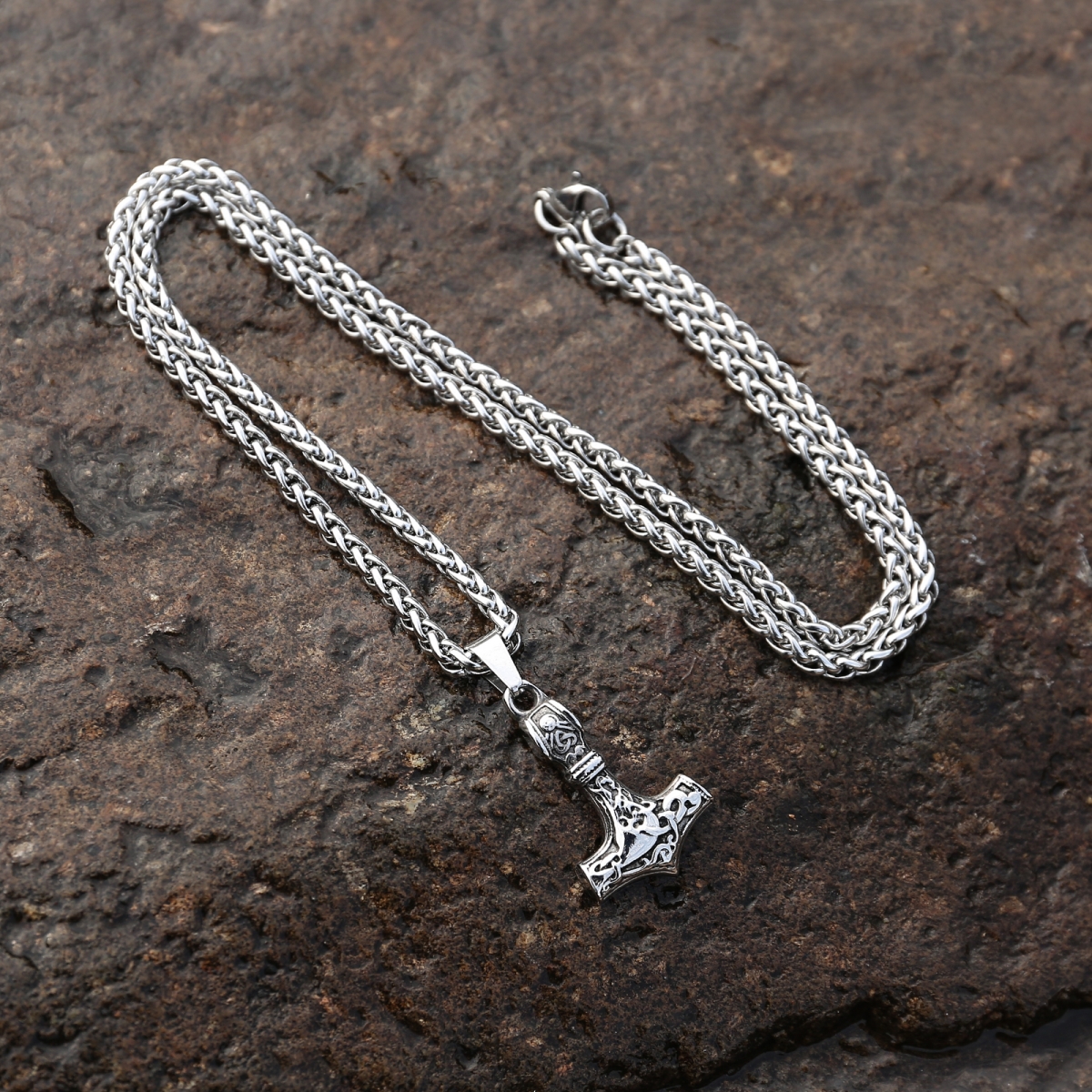 Mjolnir Amulet Necklace US$2.9/PC-NORSECOLLECTION- Viking Jewelry,Viking Necklace,Viking Bracelet,Viking Rings,Viking Mugs,Viking Accessories,Viking Crafts