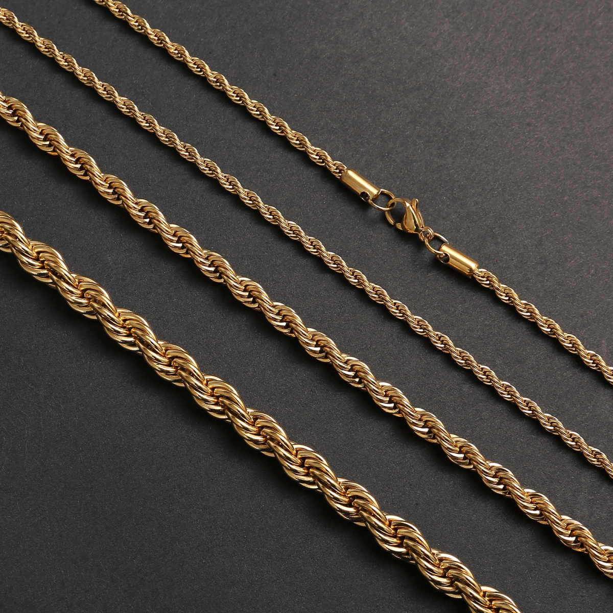 Twist Chain Gold 3mm/5mm/7mm-NORSECOLLECTION- Viking Jewelry,Viking Necklace,Viking Bracelet,Viking Rings,Viking Mugs,Viking Accessories,Viking Crafts